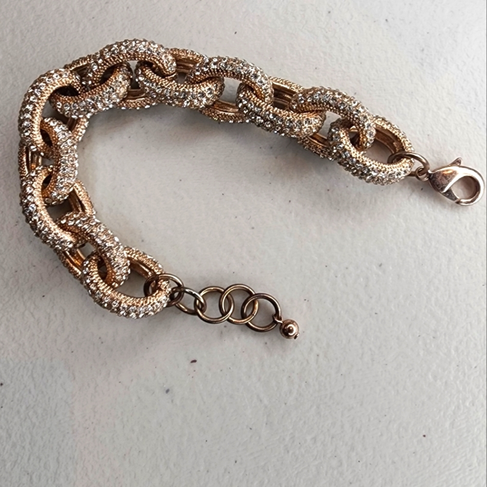 Rose Gold Pavé Chain link bracelet